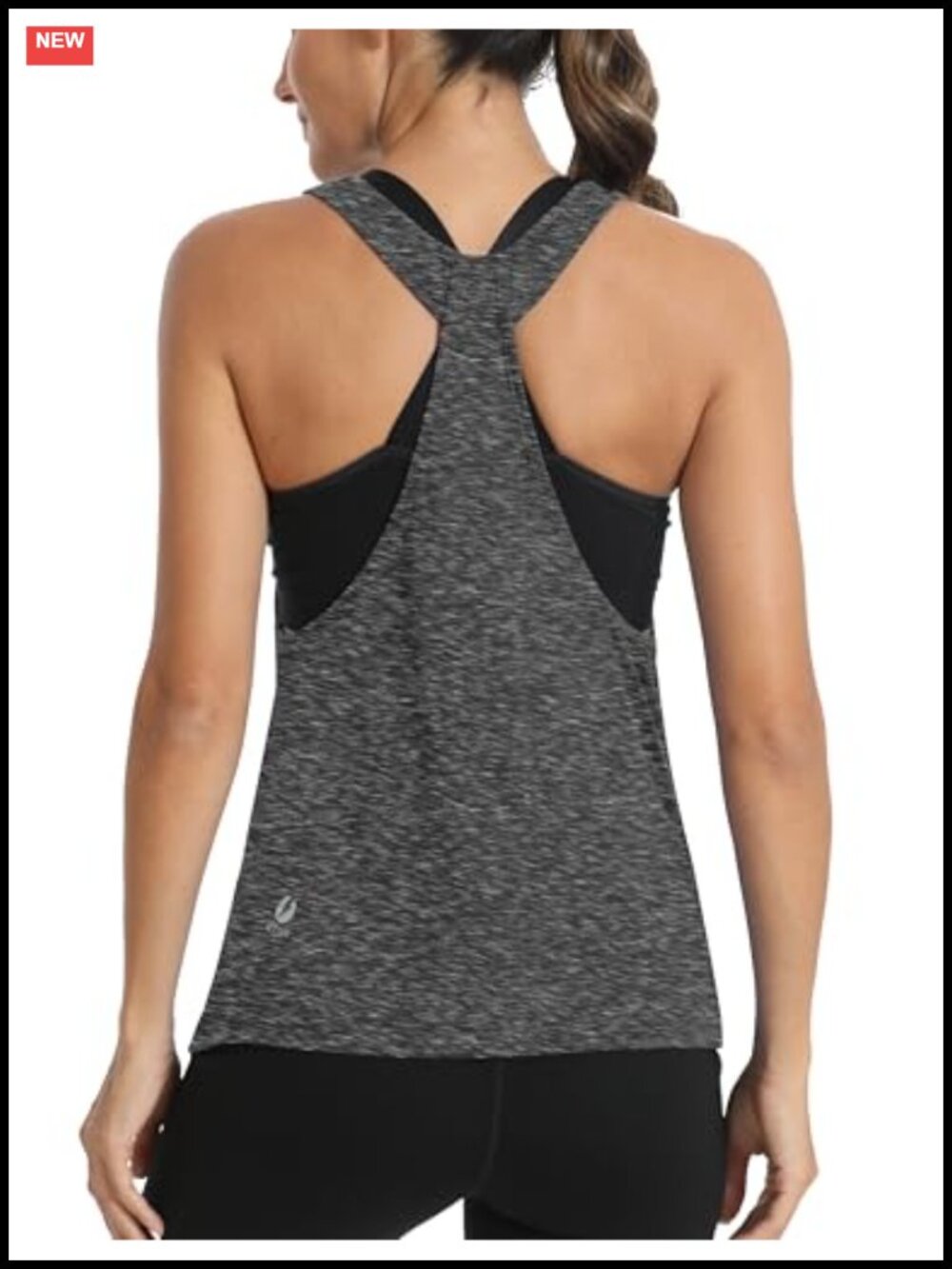 Sleeveless Open Back Muscle Racerback Workout Tank Top Breathable Moisture